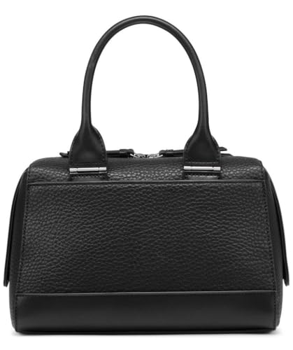 Calvin Klein Jett Top Zip Satchel, Black/Silver, One Size