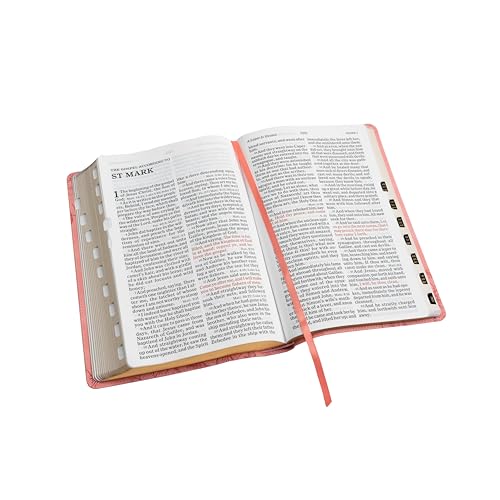 KJV Holy Bible, Giant Print with Cross-References, Soft Pink LeatherTouch with Floral Cover Design, Thumb Index, Ribbon Marker, Red Letter, Full-Color Maps, Easy-to-Read MCM Type, King James Version
