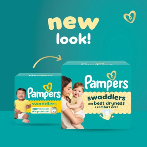 Pampers Swaddlers Disposable Baby Diapers Size 1, 198 Count with Sensitive Water Based Baby Wipes 4X Pop-Top Packs (336 Count)