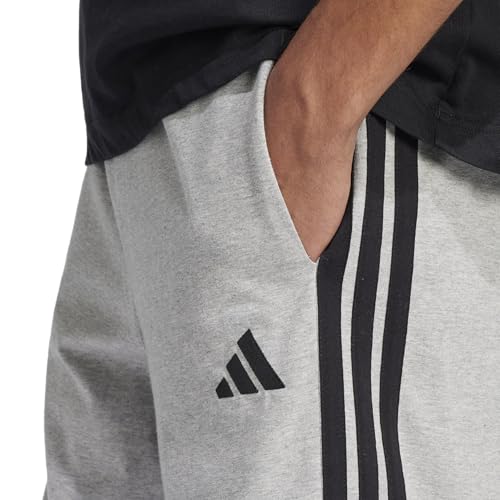 Adidas Men's Essentials 3-Stripes Single Jersey 10-Inch Sportswear Shorts, Medium Grey Heather/Black, Medium