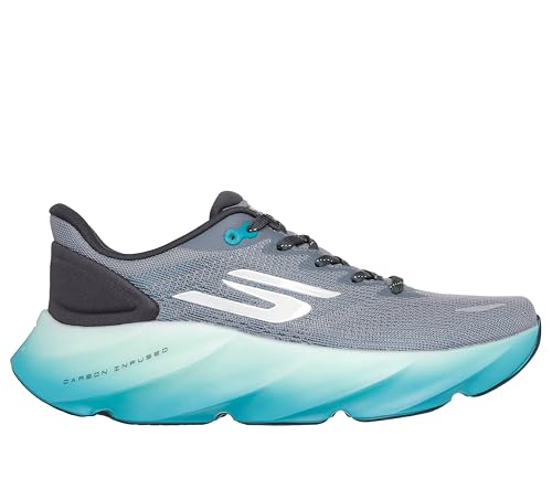 Skechers Men's Aero Burst Running Shoe, Gray/Blue, 8