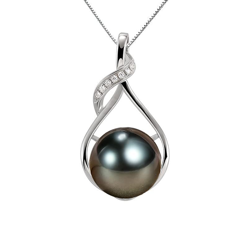NONNYL Gifts for Women Wife-Tahitian-Black-Pearl-Necklace-Gift for Wife Wedding Birthday Anniversary Jewelry-Mom Girlfriend Her Mothers Day Gifts for Mom Women Valentines Christmas Day