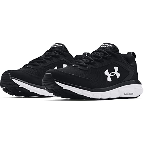 Under Armour Men's Charged Assert 9 Running Shoe, Black (001)/White, 9.5 M US
