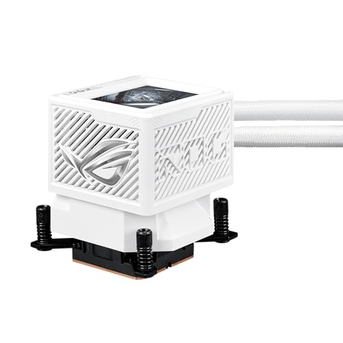 ASUS ROG RYUJIN III 360 ARGB EXTREME White Edition all-in-one AIO CPU liquid cooler, AMD Ryzen 9000 & Intel® Core™ Ultra Ready, Asetek Gen8 V2 pump;high airflow static pressure magnetic fans; 3.5" LCD