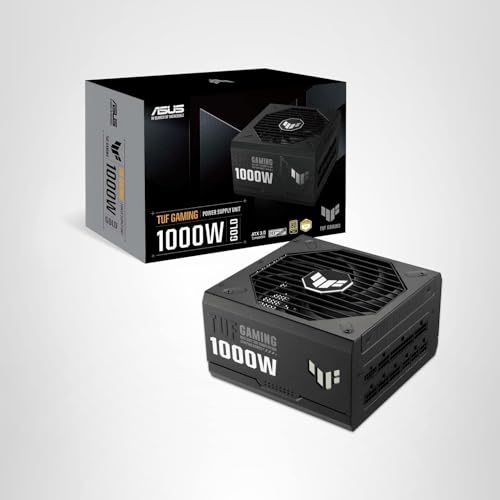 ASUS TUF Gaming 1000W Gold (1000 Watt, ATX 3.0 Compatible Fully Modular Power Supply, 80+ Gold Certified, Military-Grade Components, Dual Ball Bearing, Axial-tech Fan, PCB Coating, 10 Year Warranty)