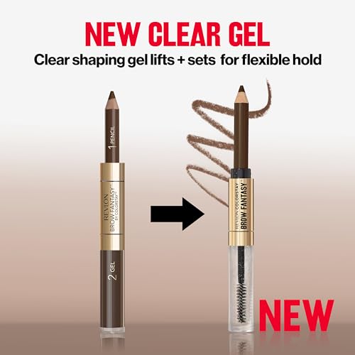 Revlon ColorStay Brow Fantasy, All In One Eyebrow Powder Pencil with Shaping Clear Gel, Gel Infused with Panthenol, Smudge-proof, 16HR Visibly Full Brows, 002 Soft Brown