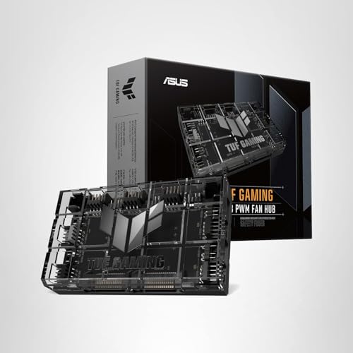 ASUS TUF Gaming ARGB PWM Fan Hub (Connects six case Fans, PWM Fan and RGB Connector, Clear Power and Operation Indicators, Stable Dual SATA Power Support)