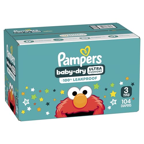 Pampers Diapers - Baby Dry - Size 3, 104 Count, Absorbent Disposable Infant Diaper (Packaging May Vary)