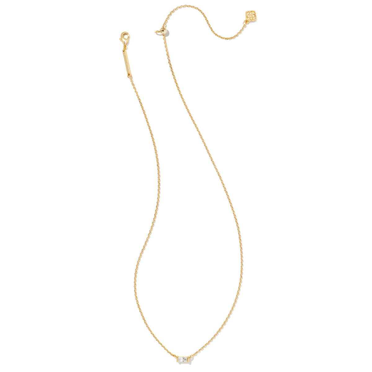 Kendra Scott Juliette 14k Gold-Plated Brass Necklace in White Crystal, Fashion Jewelry For Women