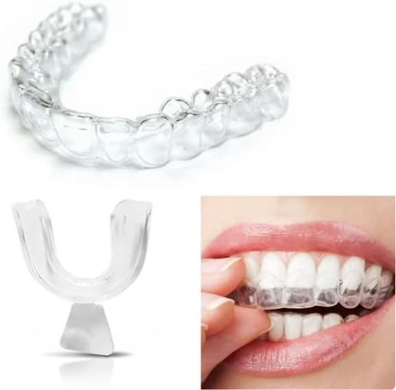 4Pcs Transparent Mouth Guard Silicone Grinding Guard Teeth Whitening Tray Sleeping Gum Shield for Sports Bruxism Bite Guard Easy to Use,Teeth Grinding Guards, Health and Household, Oral Pain Relief
