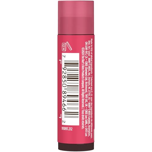 Burt's Bees Lip Tint Balm for Valentine's Day, with Long Lasting 2 in 1 Duo Tinted Balm Formula, Color Infused with Hydrating Shea Butter for a Natural Looking Buildable Finish, Rose (2-Pack)