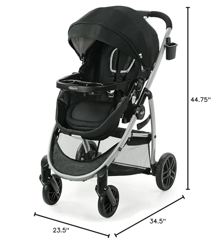Graco Modes Pramette Stroller, 3-in-1 Baby Stroller, 3 Modes from Infant Car Seat Carrier, Infant Pramette, to Toddler Stroller, Reversible Seat, One Hand Fold, Extra Storage, Child Tray, Pierce