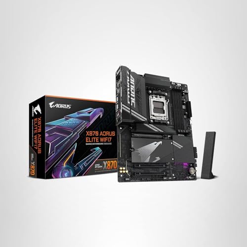 GIGABYTE X870 AORUS Elite WIFI7 AMD AM5 LGA 1718 Motherboard, ATX, DDR5, 4X M.2, PCIe 5.0, USB4, WIFI7, 2.5GbE LAN, EZ-Latch, 5-Year Warranty