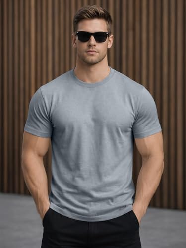 Veirdo Men's Solid Pure Cotton Half Sleeve T-Shirt Combo for Men (Pack of 3) (PO3_TSH_AMZUSA_HG_HG_HG_XL)