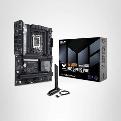 ASUS TUF Gaming B860-PLUS WiFi B860 LGA 1851 ATX Motherboard, Intel® Core™ Ultra Series 2 Ready, Advanced AI PC-Ready, 12+1+2+1 Stages, DDR5,PCIe 5.0, 3X M.2, Wi-Fi 7, 2.5Gb LAN, USB 20Gbps Type-C®