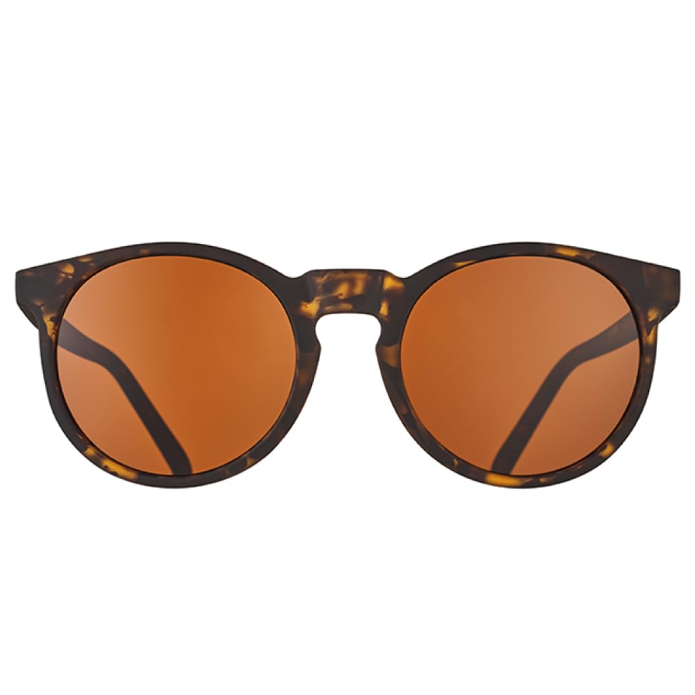 goodr Nine Dollar Pour Over Polarized Round Sunglasses, Small Sized (Circle G), Brown Translucent Frames with Brown Non-Reflective Glare Reducing Lens, UV400 Protection, No Slip, No Bounce