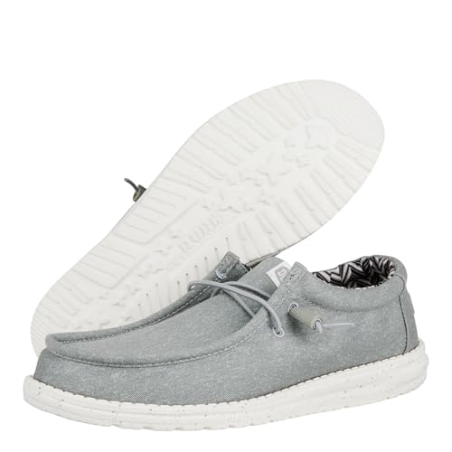 HEYDUDE Men's Wally Stretch Canvas Light Grey