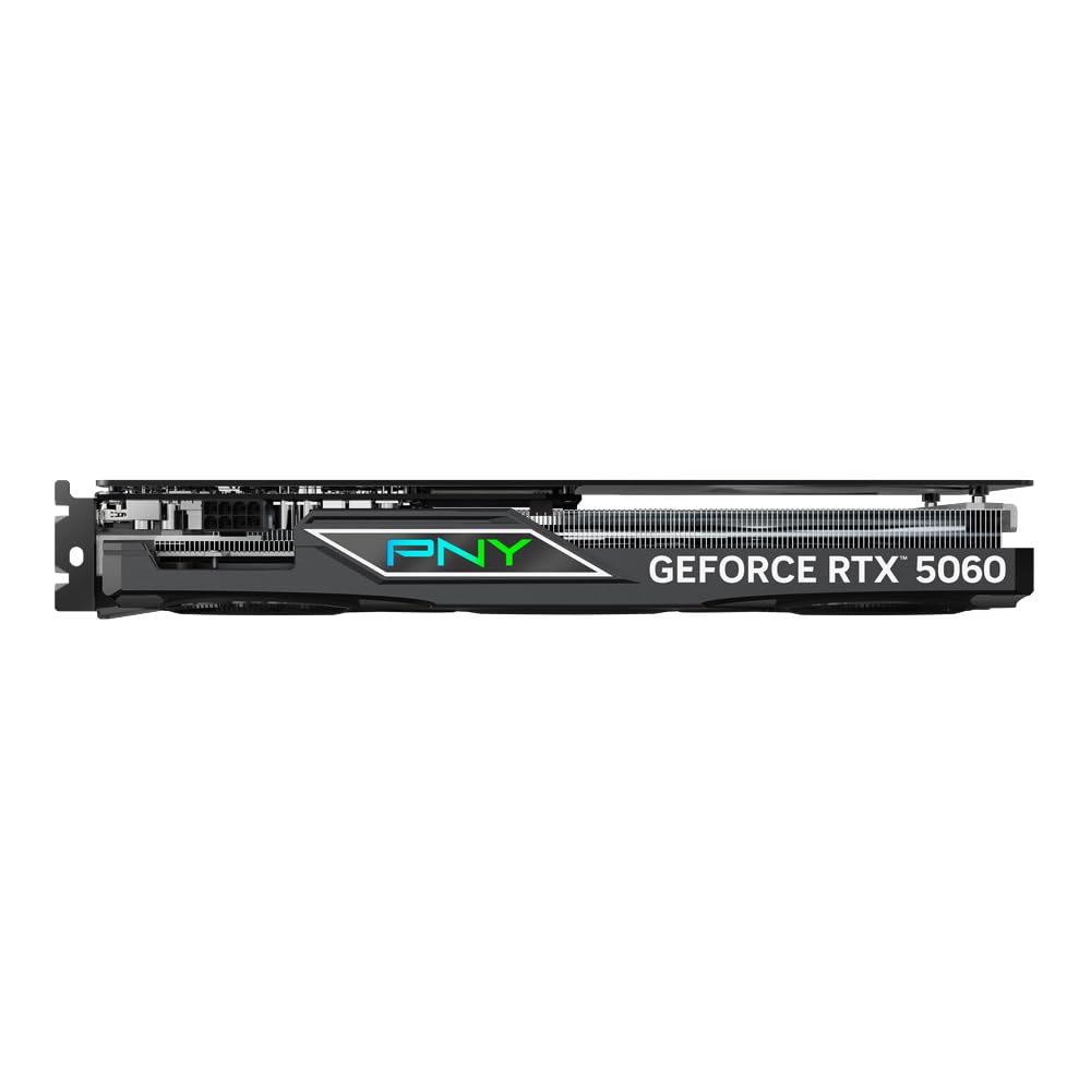 PNY NVIDIA GeForce RTX™ 5060 Epic-X™ ARGB OC Triple Fan, Graphics Card (8GB GDDR7, 128-bit, SFF-Ready, PCIe® 5.0, HDMI®/DP 2.1, 2-Slot, NVIDIA Blackwell Architecture, DLSS 4)