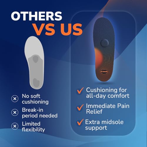 Dr. Scholl’s Advanced Pain Relief Insoles for Men Women, Heavy Duty Orthotics Inserts for Work Shoes & Boots, Plantar Fasciitis & Arch Support, Flat Feet, Shock-Absorbing, Supports up to 340 lbs