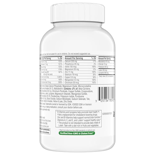 Centrum Minis Silver Multivitamin for Adults 50 Plus, Multimineral Supplement, Vitamin D3, B-Vitamins, Gluten Free, Non-GMO Ingredients, Supports Memory and Cognition in Older Adults - 320 Ct