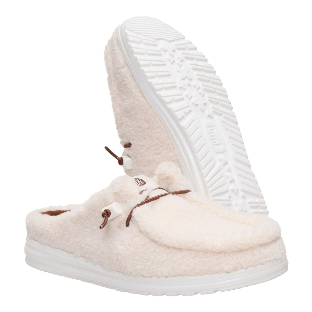 HEYDUDE Wendy Slip Sherpa Cocoa Wood Ash Size 8, Women’s Shoes, Slip-on Mules, Comfortable & Light-Weight