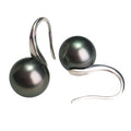 Gift for Wife Tahitian Black-Pearl-Earrings-Gifts for Women- Wedding Birthday Anniversary-Mom Her Mothers Day Valentines Day Christmas-Sterling Silver Plated 18K Gold Pearl Dangle Earring Fine Jewelry