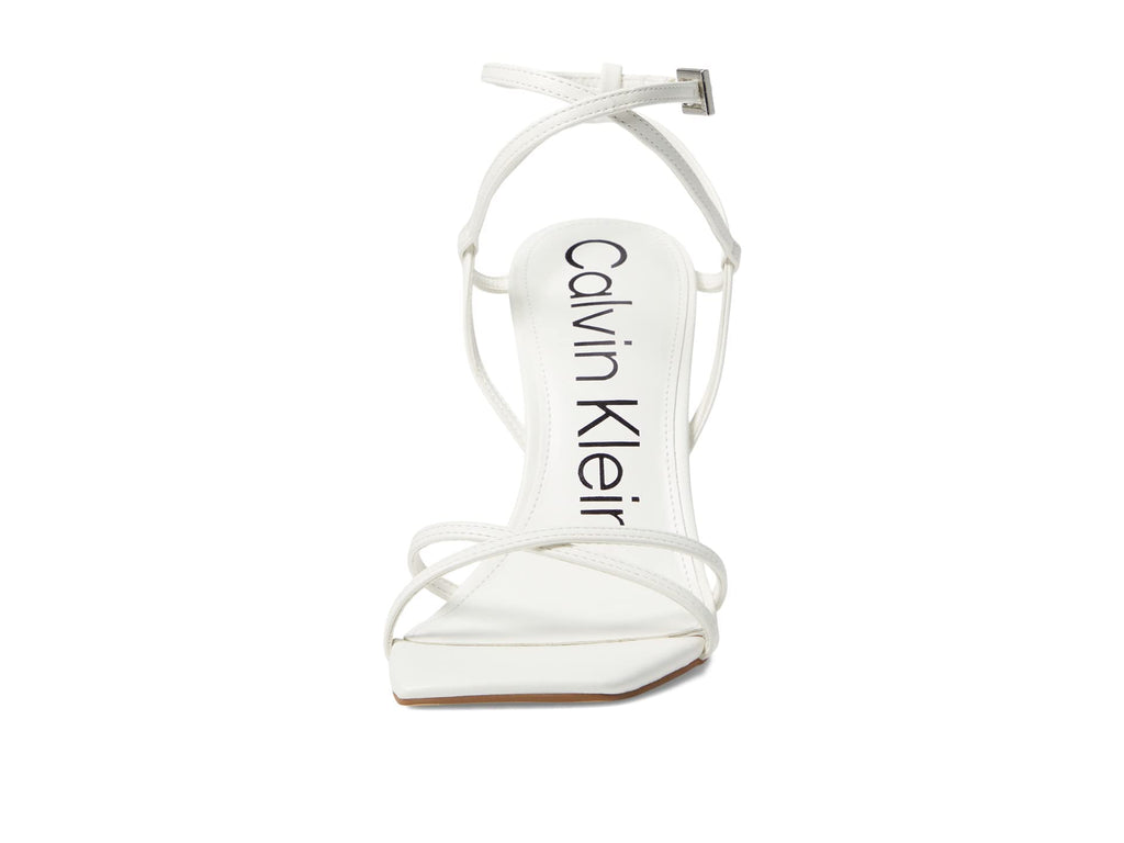 Calvin Klein Women's Tegin Heeled Sandal, White, 7.5
