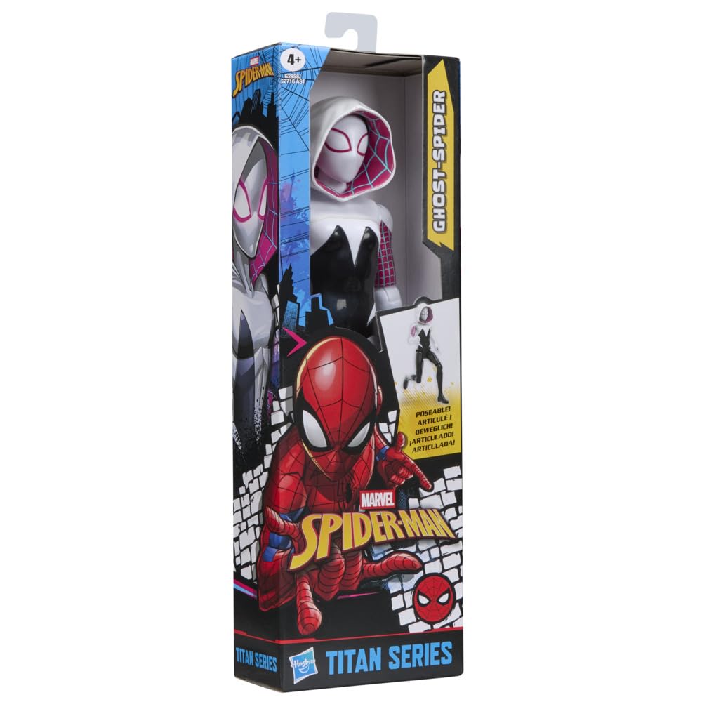 SPIDER-MAN Marvel Titan Series Ghost-Spider Action Figure, 12-Inch-Scale (30 cm) Super Hero Toys for Kids Ages 4+
