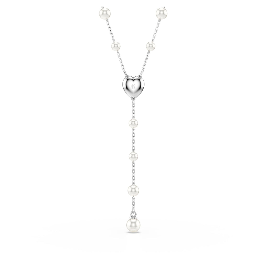 Swarovski Ariana Grande Y Style Crystal and Pearl Necklace in Rhodium Finish - Part of the Ariana Grande x Capsule Collection
