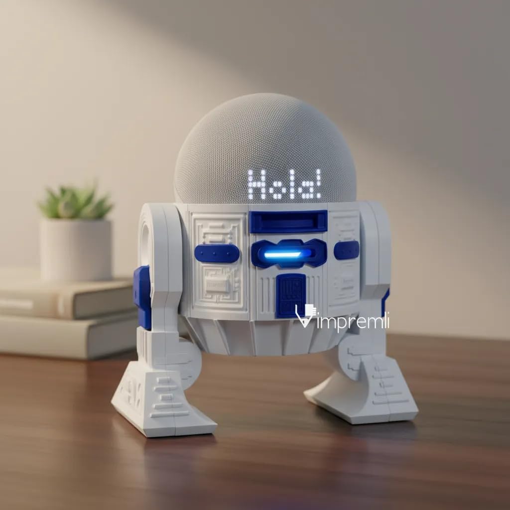 Android Rus-T1 Stand Speaker Compatible with Alexa Echo Dot 3 Gen, 4 Gen, 5 Gen, HomePod mini, Google Home Mini/Nest Mini y genericos (White/Blue)