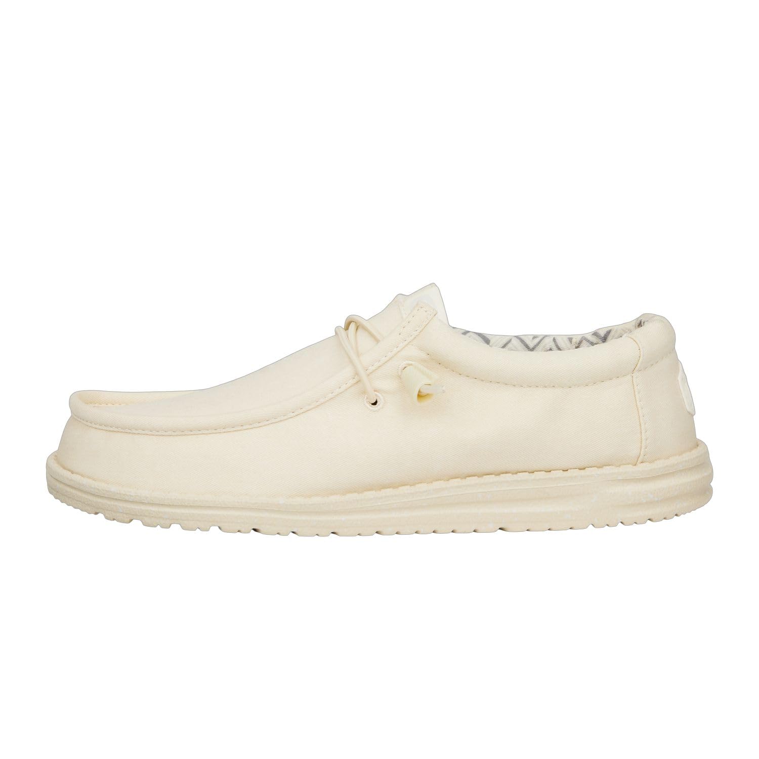 HEYDUDE Men's Wally Stretch Canvas Stone White Size 11 | Men's Shoes | Men Slip-on Loafers | Comfortable & Light-Weight