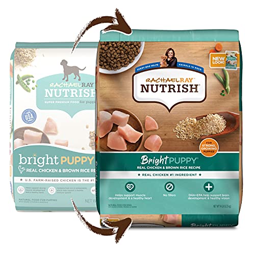Nutrish Bright Puppy Premium Natural Dry Dog Food, Real Chicken & Brown Rice Recipe, 14 Pounds (Packaging May Vary), (Rachael Ray