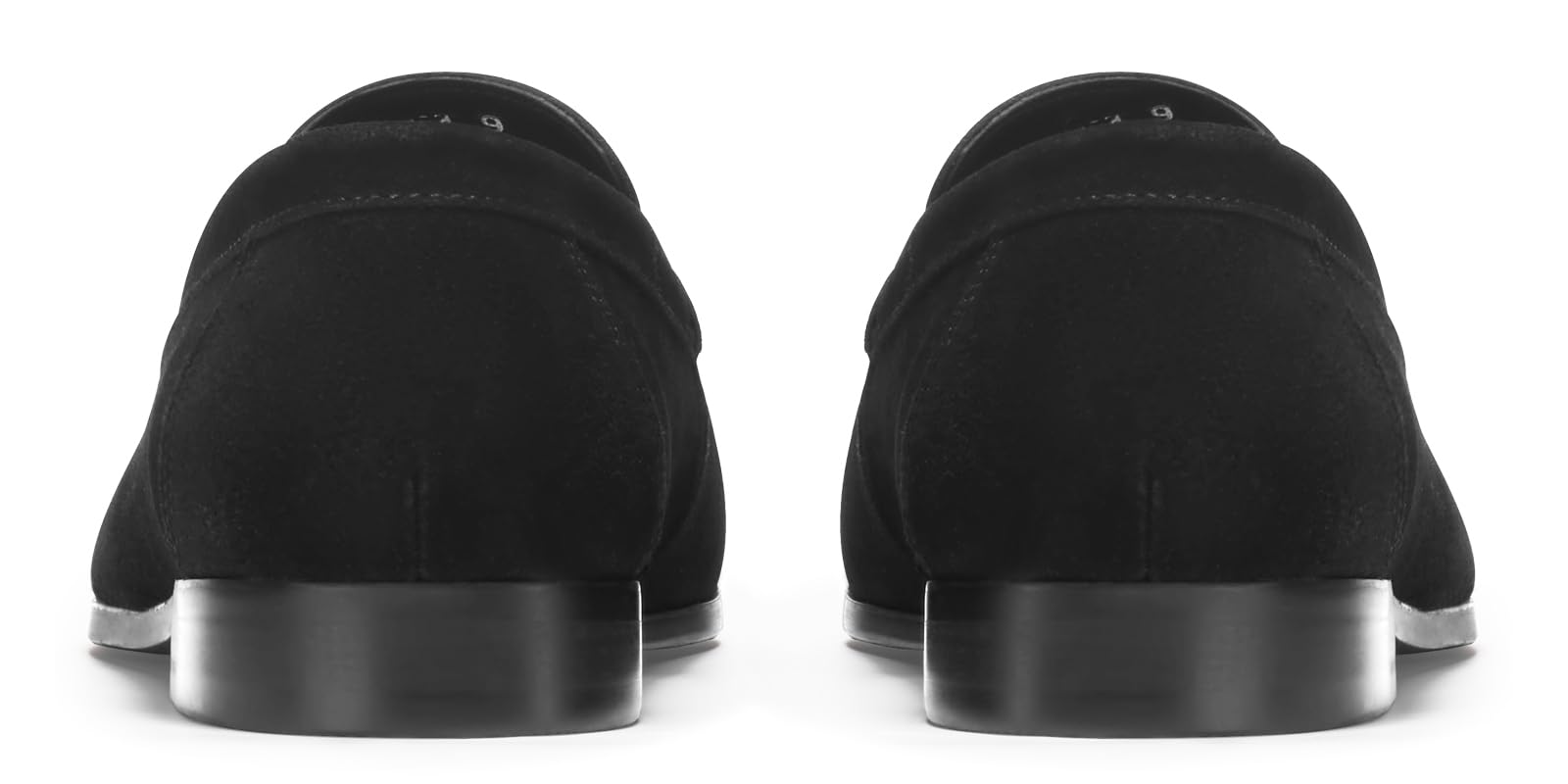 Journey West Suede Slip-on Penny Loafers Shoes for Men Black US 9.5