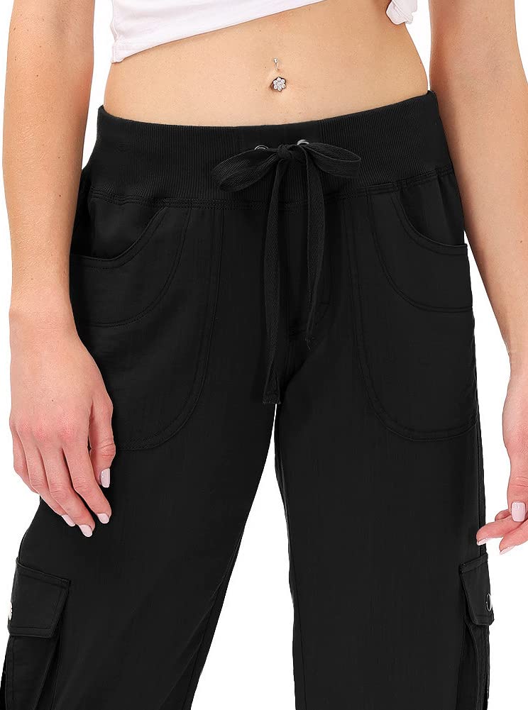 MoFiz Hiking Cargo Shorts for Women Outdoor Quick Dry Athletic Shorts for Boating Camping with Pockets Black XL