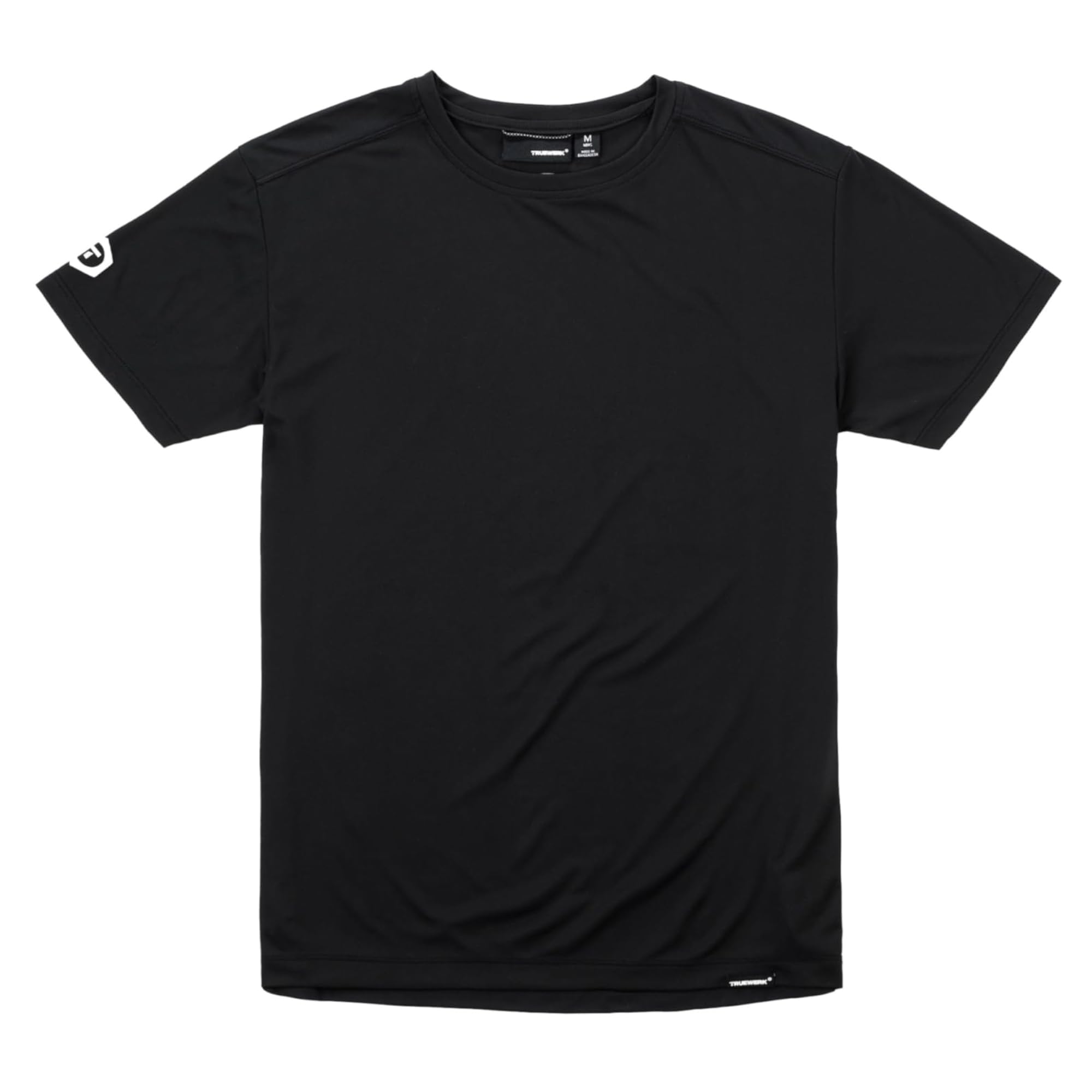 TRUEWERK B1 Sun Short Sleeve Tee for Men, Sun Protection Shirts, Moisture Wicking, UPF +50 Thermo Regulating Shirt, Black, XL