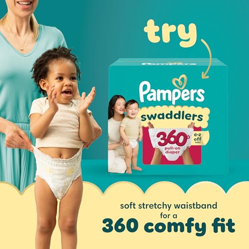 Pampers Swaddlers Disposable Baby Diapers Size 1, 198 Count with Sensitive Water Based Baby Wipes 4X Pop-Top Packs (336 Count)