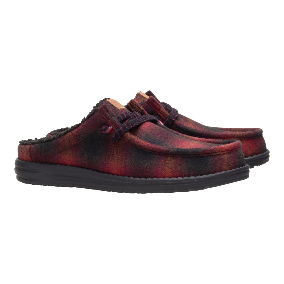 HEYDUDE Men's Wally Slip Cozy Plaid Slip-On
