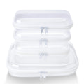 WELPIRT 4 pcs Clear Zipper Pouches,Hard Shell Zipper Case, Toiletry Bag for Travel, CLear Diaper Bag, Toiletry Pouch, Travel Organizer, Cosmetic Bag,Toy Storage Bins (M+3S)