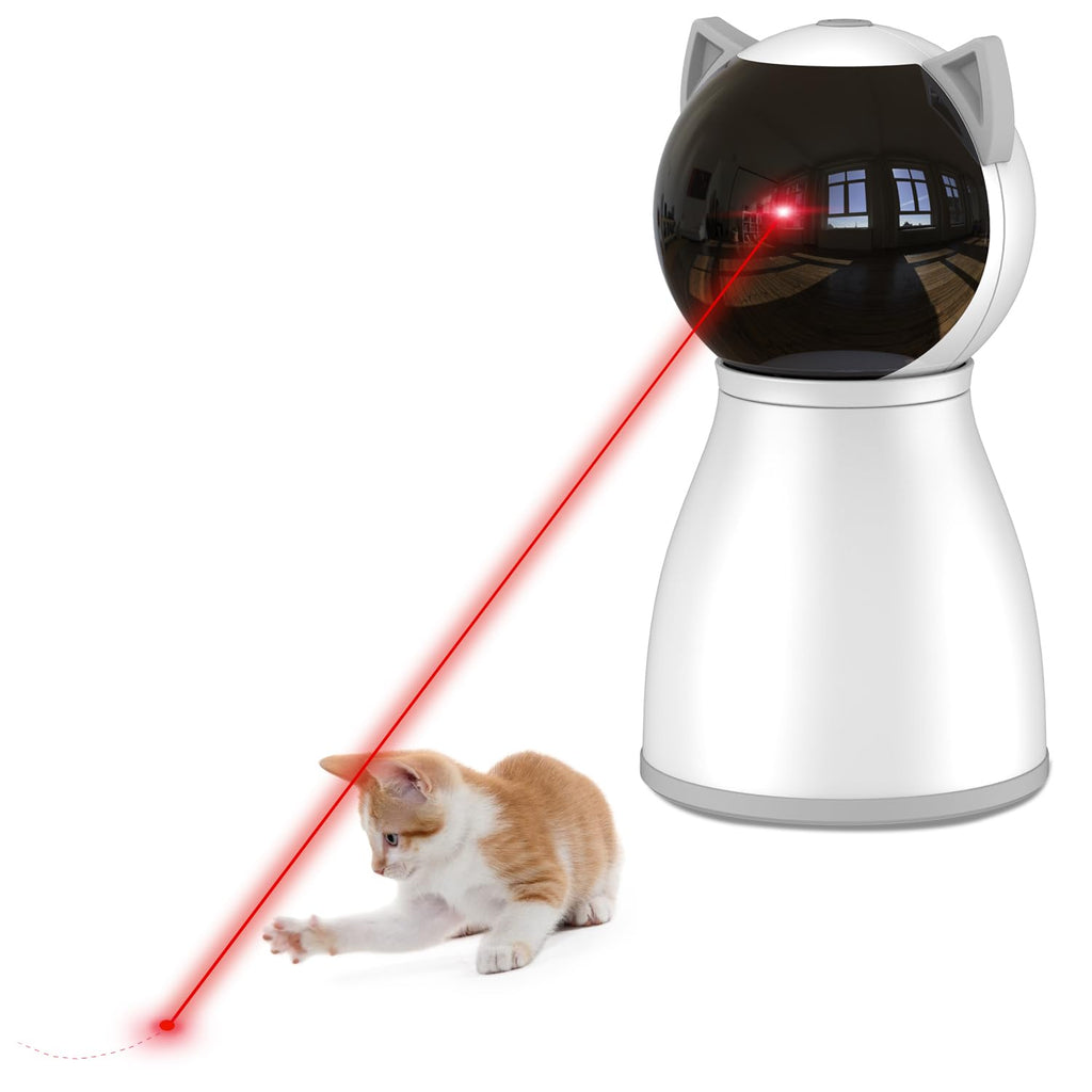 YVE LIFE Laser Cat Toys for Indoor Cats,The 4th Generation Real Random Trajectory Motion Activated Rechargeable Automatic Cat Laser Toy,Interactive Cat Toys for Bored Indoor Adult Cats/Kittens(White)