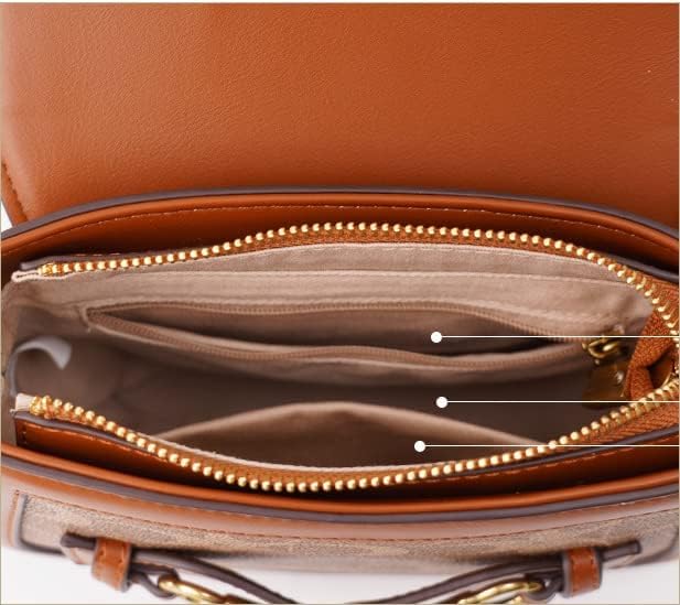 Women Small Crossbody Bags Women Golden Buckle Leather Purse Handbag Fashion Design (coffee&brown)