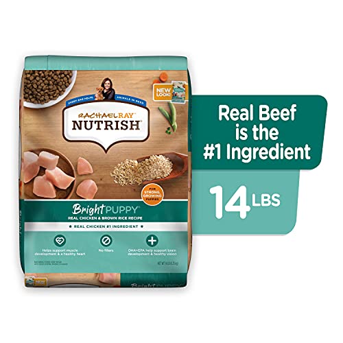 Nutrish Bright Puppy Premium Natural Dry Dog Food, Real Chicken & Brown Rice Recipe, 14 Pounds (Packaging May Vary), (Rachael Ray