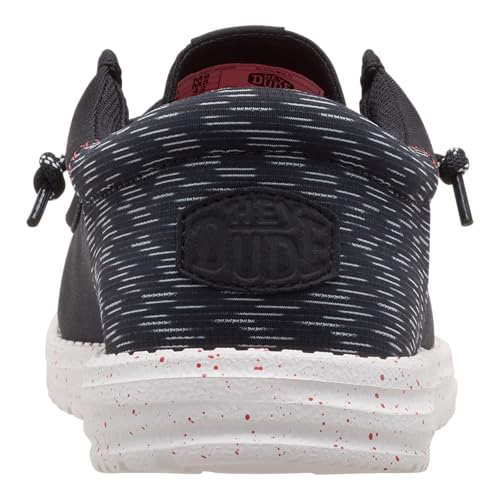 HEYDUDE Wally Funk Jersey Jacquard Black/Multi 11, Men’s Shoes, Slip-on Loafers, Comfortable & Light-Weight
