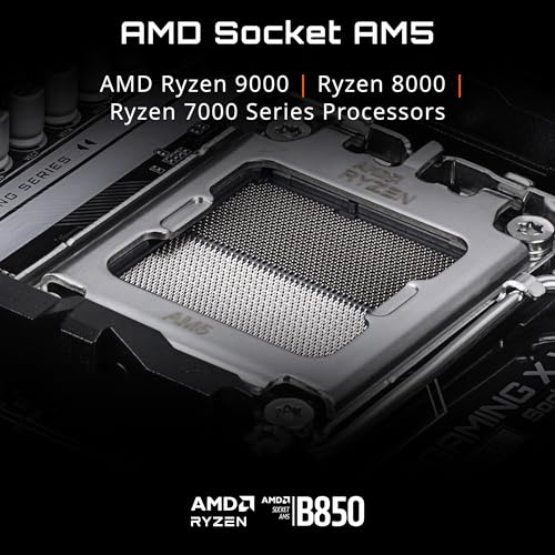 GIGABYTE B850M Gaming X WIFI6E AMD AM5 mATX Motherboard, Support AMD Ryzen 9000/8000/7000 Series, DDR5, 10+2+2 Power Phase, 2X M.2, PCIe 5.0, USB-C, WIFI6E, 2.5GbE LAN, EZ-Latch, 5-Year Warranty