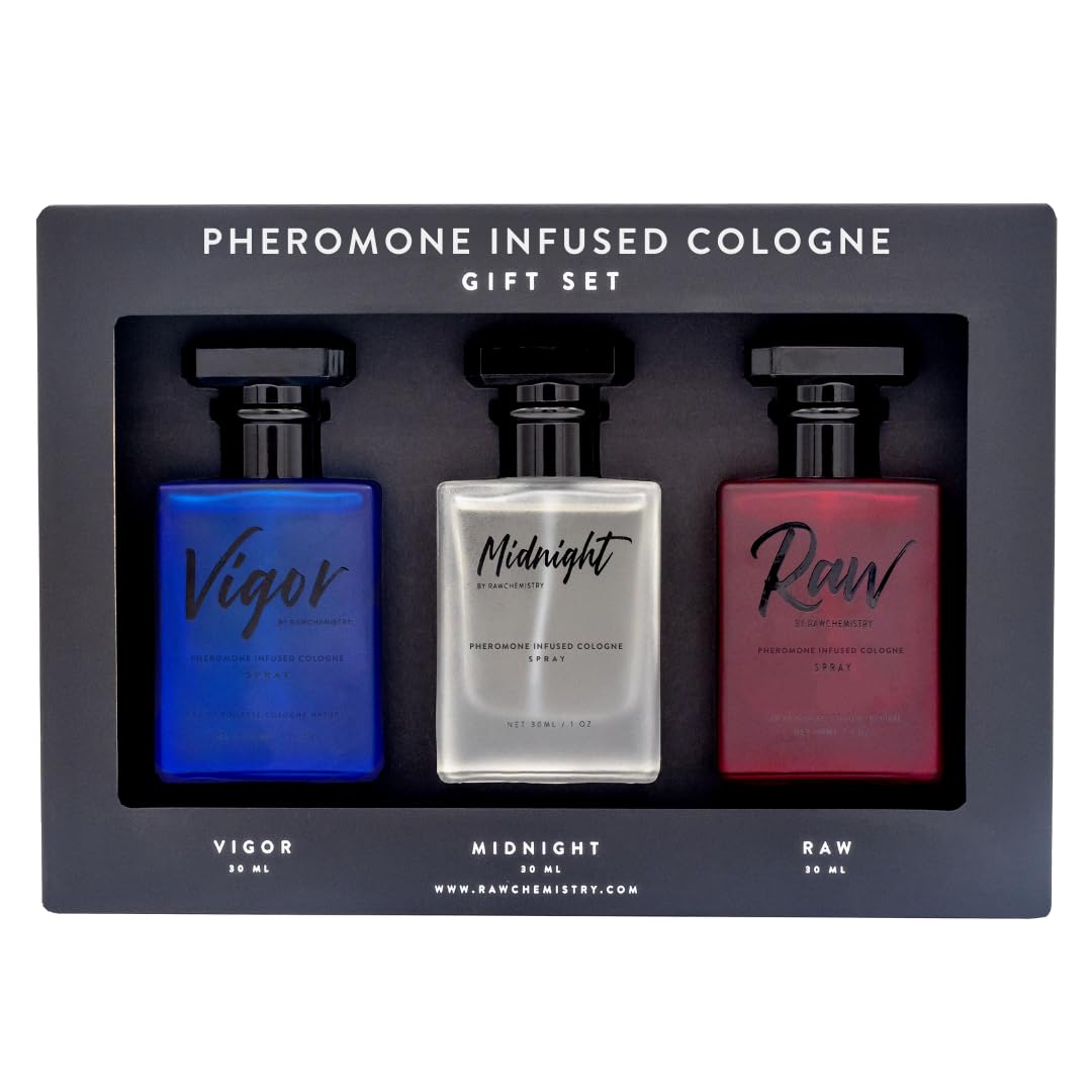 RawChemistry Pheromone Infused Mens Cologne Gift Set - Colognes, 1 Fl Oz (Pack of 3)