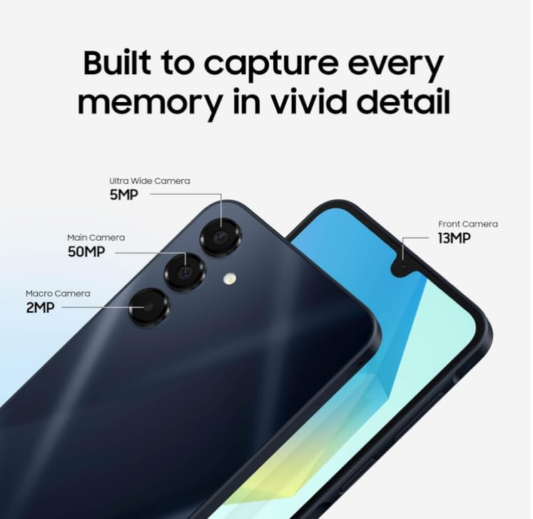 SAMSUNG Galaxy A16 5G, Android Smartphone, AMOLED Display, Fast Charging, Expandable Storage, US Version, Blue Black, only for T-Mobile Network