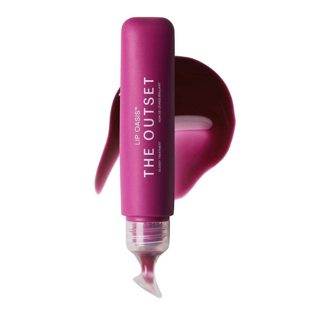 The Outset Lip Oasis Hydrating Lip Balm, Glossy Moisturizing Lip Treatment for Dry, Sensitive Lips, Clean, Vegan & Gluten-Free, Sheer Tint Mirage, 0.3 oz