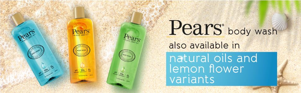 Pears Pure & Gentle Body Wash with Fresh Mint Extract - Nourishing Gel Cleanser with 10x More Moisturiser *- Beauty Bath for Moisturising Care - Suitable for Men and Women - 250ml (3 Pack)