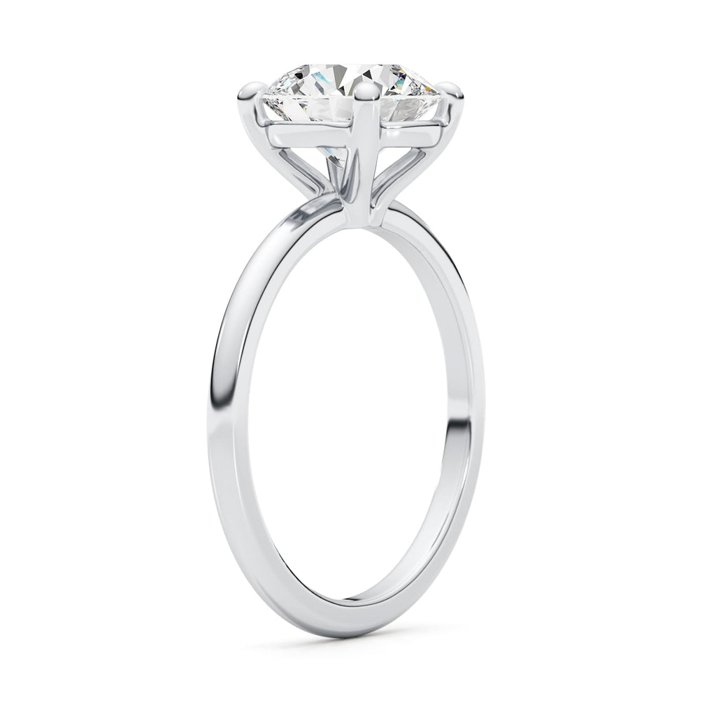 GLAM AND GEMS IGI Certified 3 Carat Lab Grown Diamond Solitaire Engagement Ring for Women - 14k White Gold Promise Ring for Her - Round Cut 4-Prong Setting (E, VS1, 3.00 cttw) Anniversary Ring Size 6
