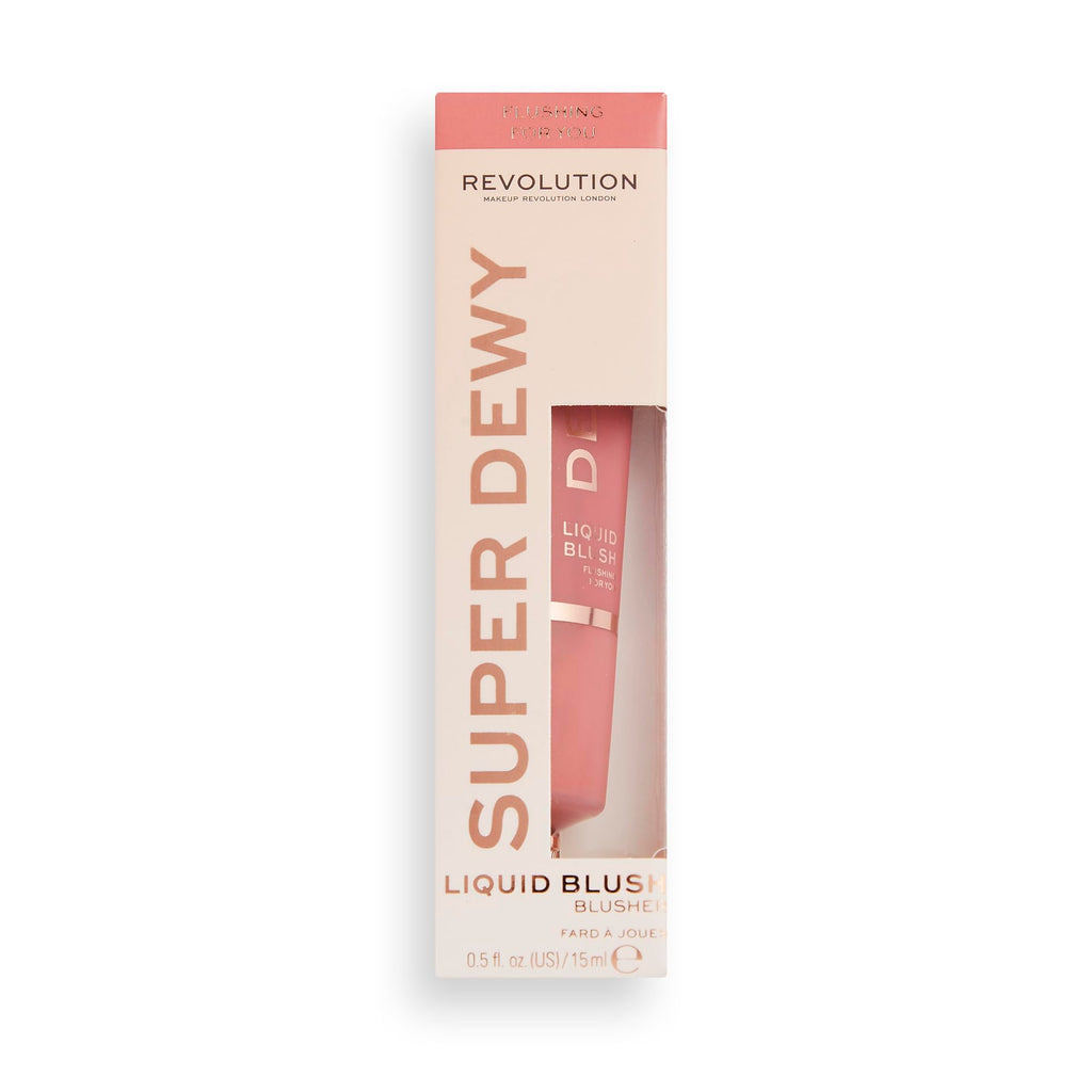 Revolution, Superdewy Liquid Blush, Richly Pigmented & Buildable, Blendable Formula, Flushing For You, 0.5 fl oz