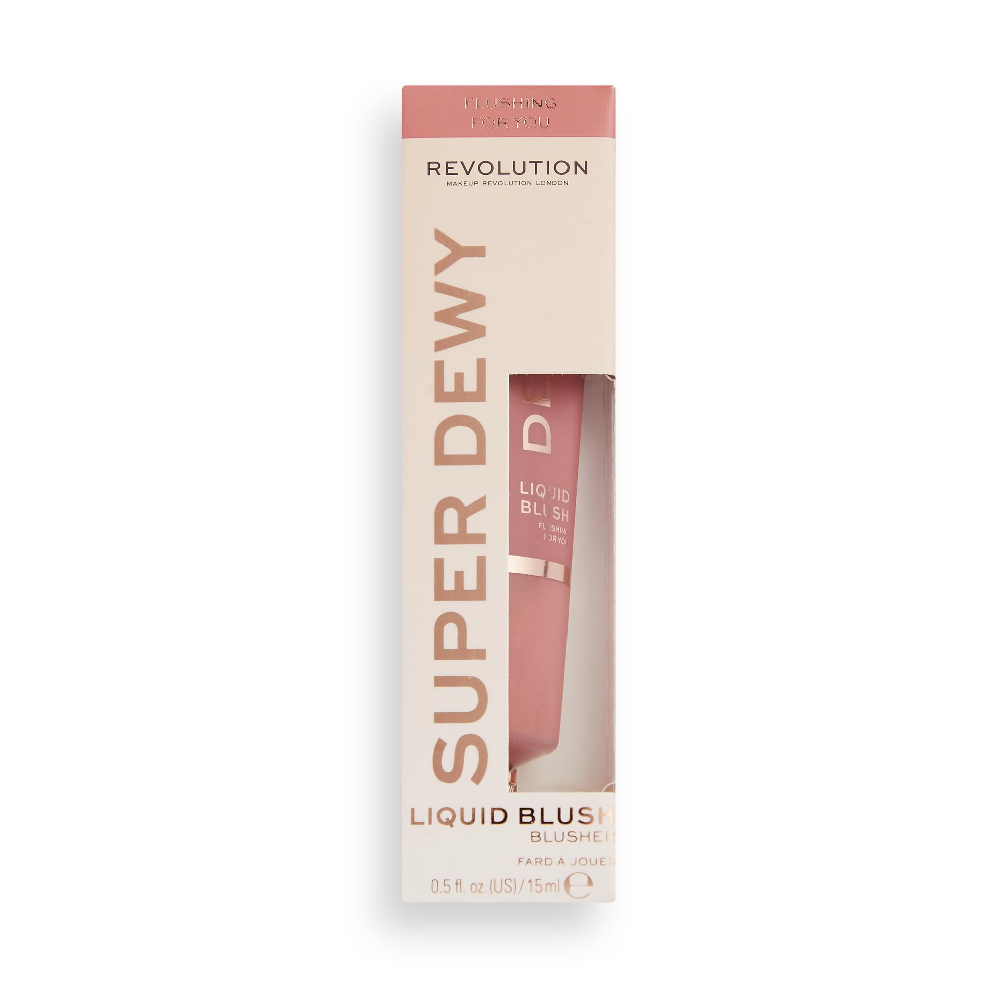 Revolution, Superdewy Liquid Blush, Richly Pigmented & Buildable, Blendable Formula, Flushing For You, 0.5 fl oz